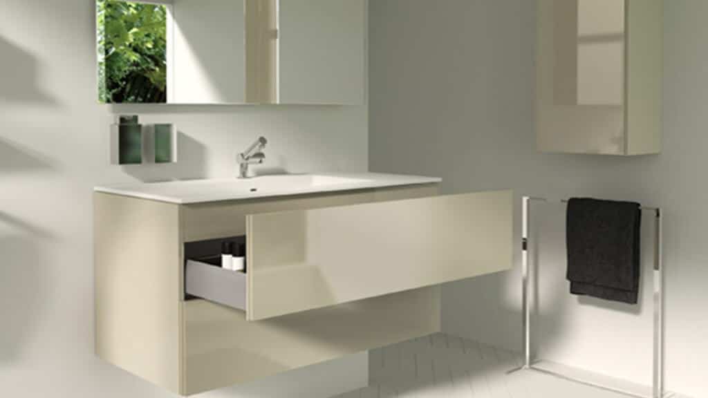 Baño blanco con lavabo amplio - muebles para baños