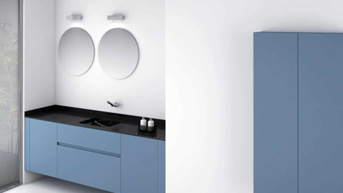 Baño azul y blanco - muebles de baño