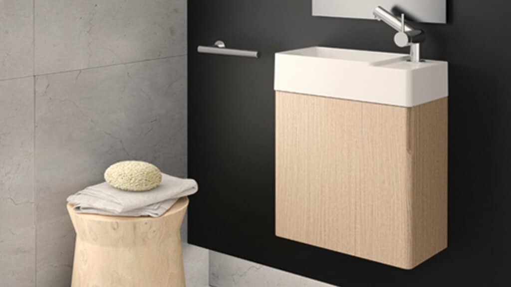 Baño con lavabo moderno - decoración baños pequeños