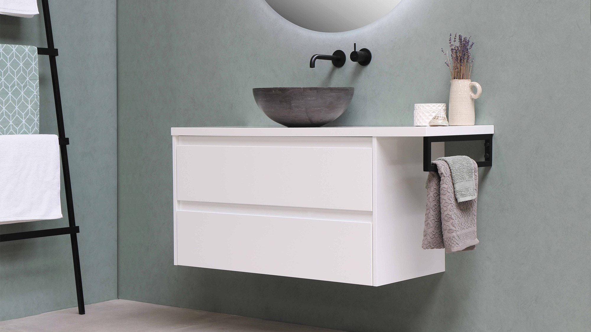 lavabo de estilo contemporáneo en color blanco