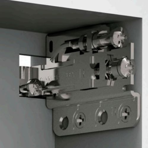Sistema de herraje regulable para muebles de cocina de lujo en Madrid con ajuste de precisión