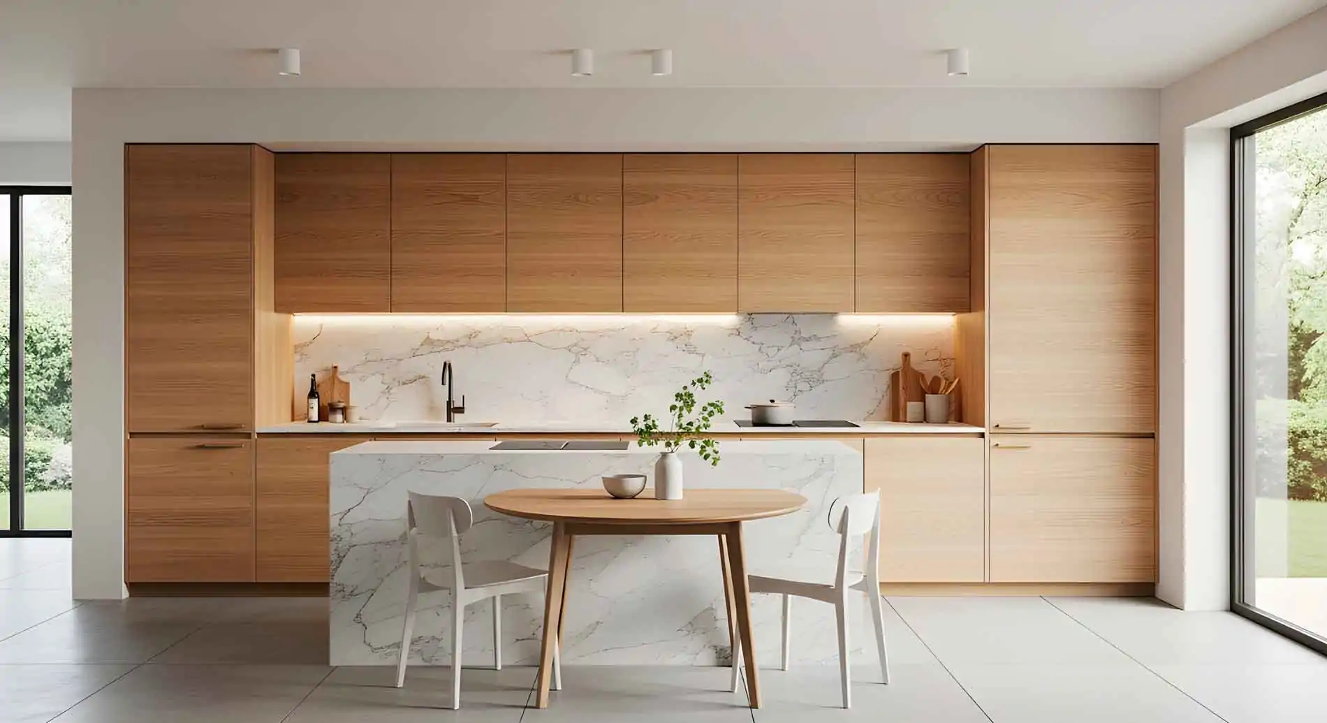 Diseño de cocinas de lujo en Madrid. Cocina blanca y moderna